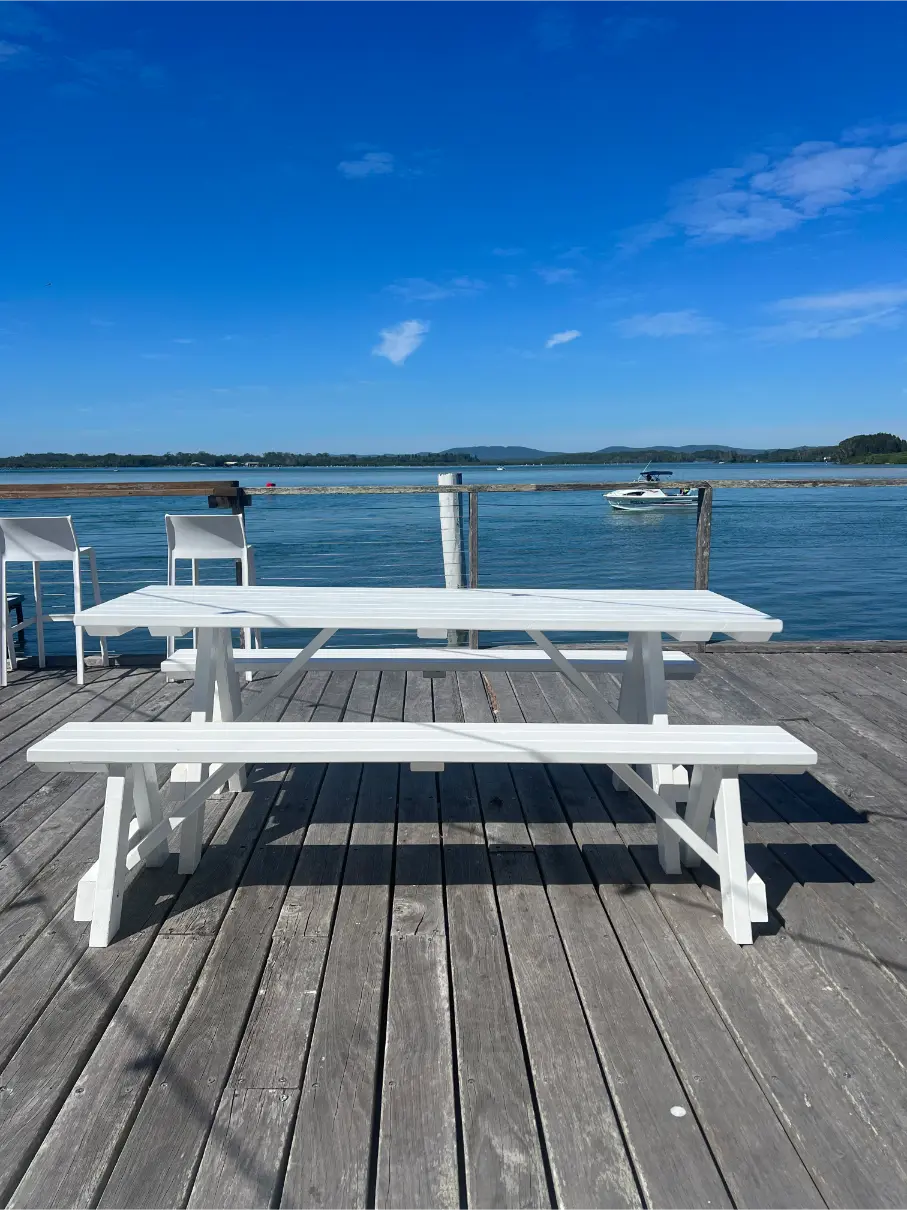 White A-Frame 3-piece outdoor set designed for university campuses, school grounds, student common areas, and shared outdoor spaces in Australia
