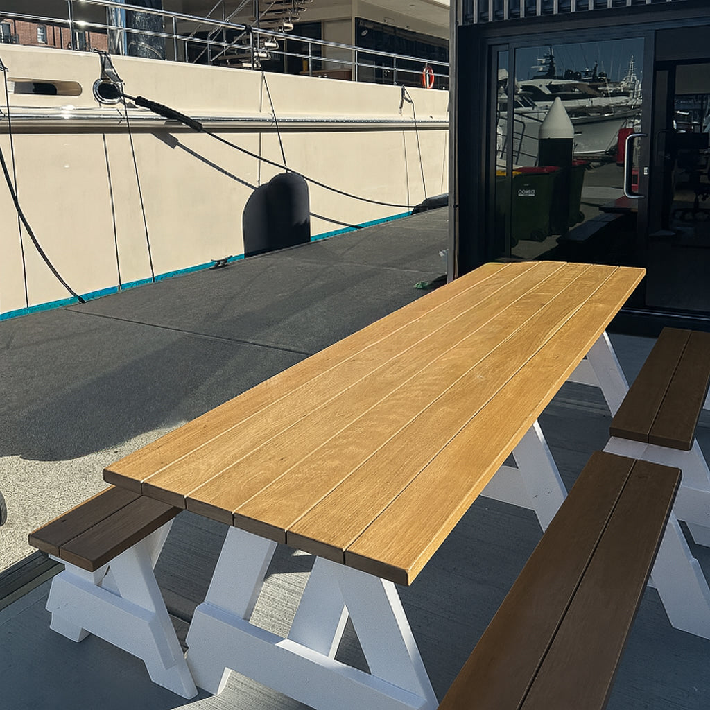 Premium Hardwood Outdoor Table Set (Separated Benches)