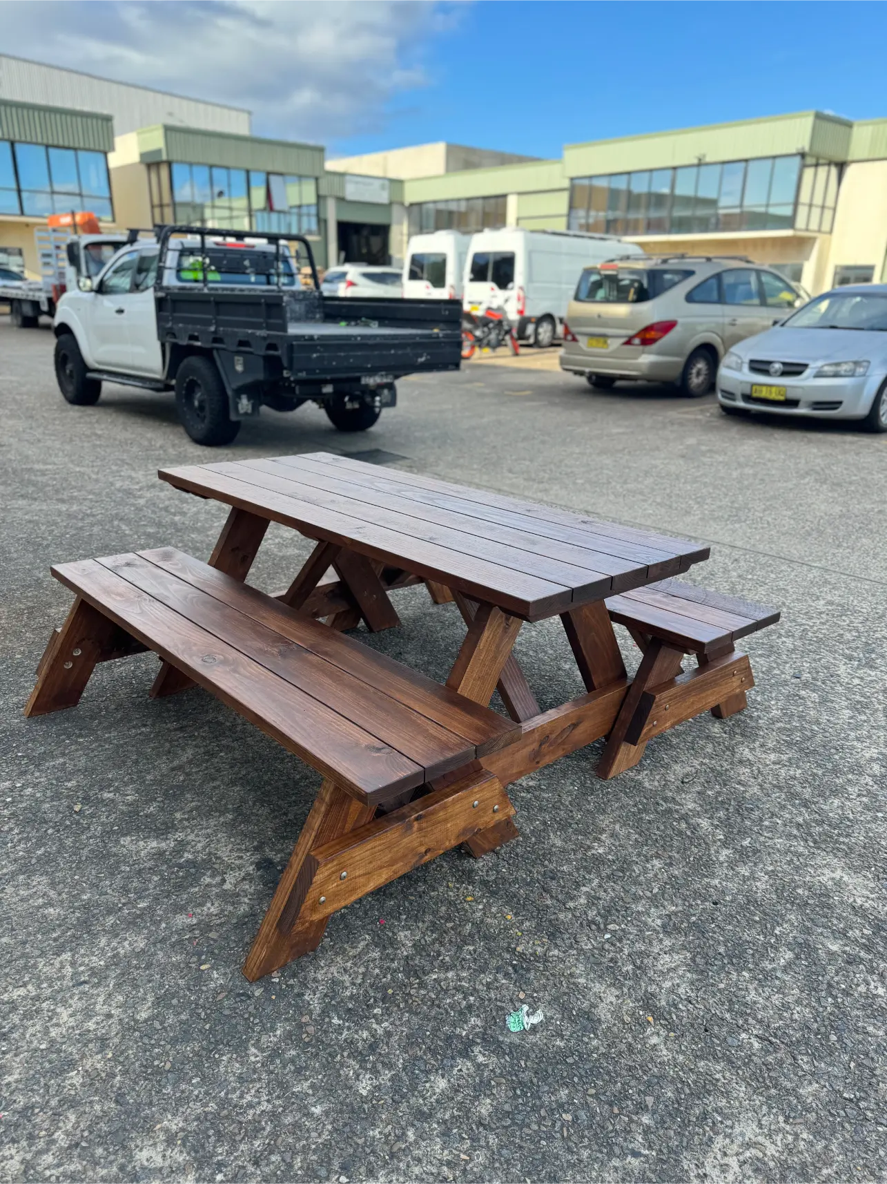 Heavy-Duty 3-Piece Outdoor Table Set (Separated Benches)