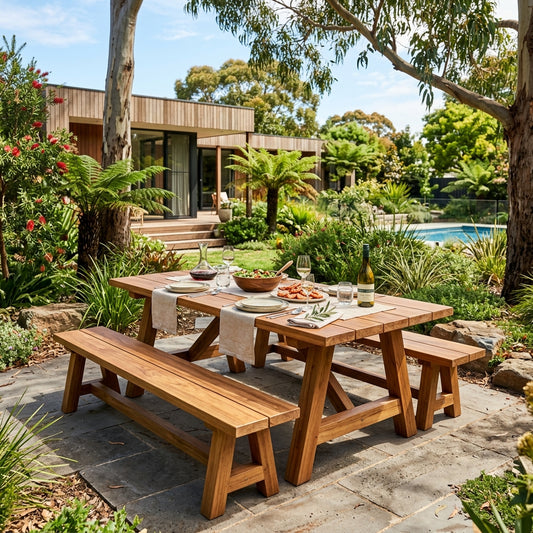 Best timber for outdoor picnic tables in Australia - Spotted Gum and Blackbutt hardwood options
