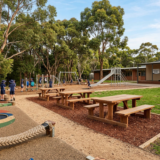 Commercial picnic tables for parks and schools in Australia - compliance and durability