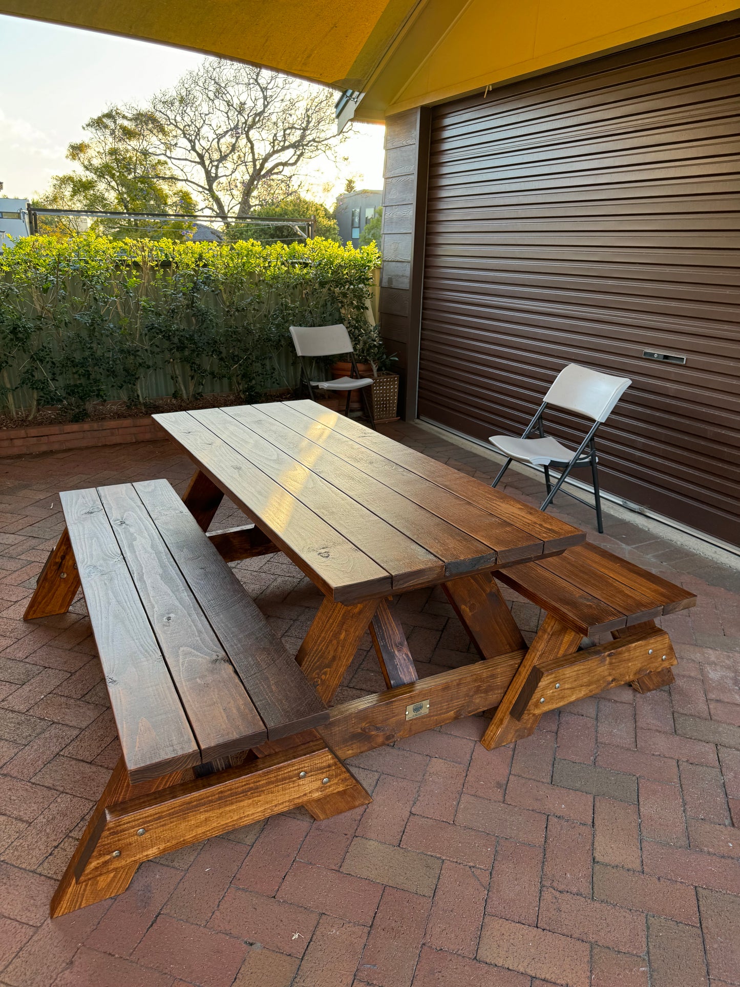 Solid 3 Piece Outdoor Table Set