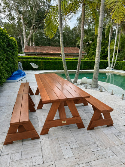 Premium Hardwood Outdoor Table Set (Separated Benches)
