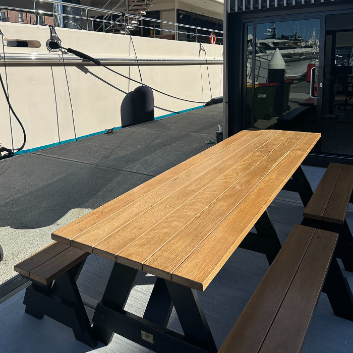 Premium Hardwood Outdoor Table Set (Separated Benches)