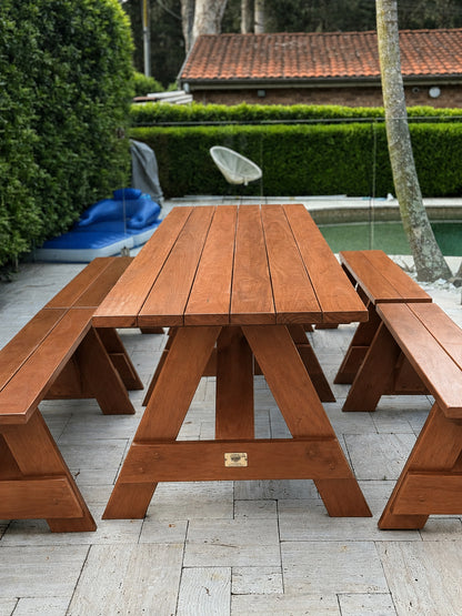 Premium Hardwood Outdoor Table Set (Separated Benches)