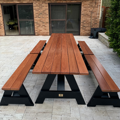 Premium Hardwood Outdoor Table Set (Separated Benches)