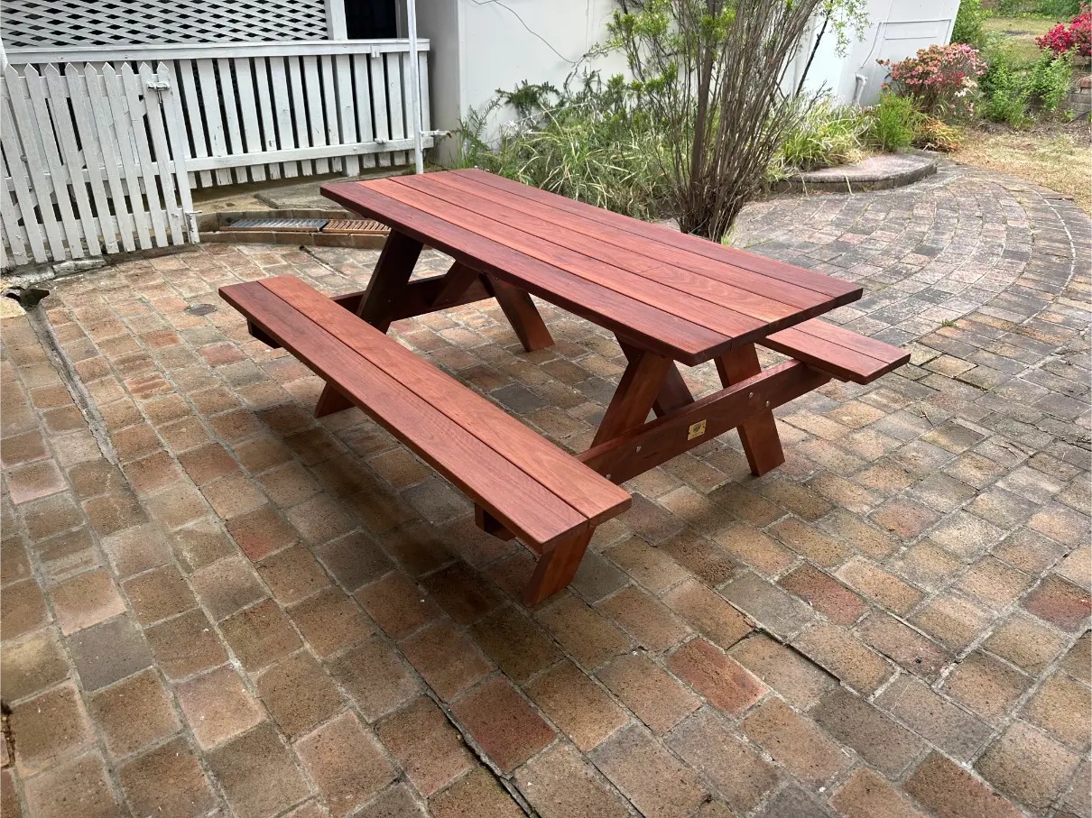 premium hardwood picnic table beer garden seating merbau outdoor Australia
