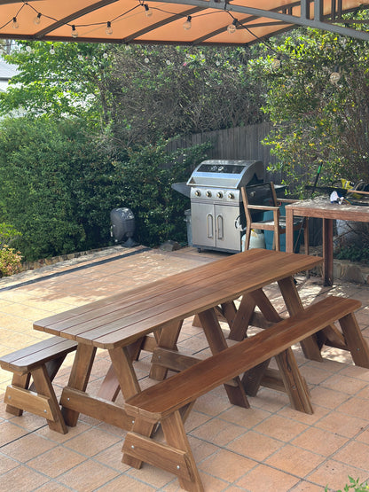 Hardwood picnic table suitable for school grounds and outdoor learning areas in Australia