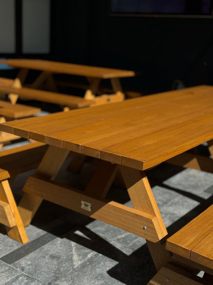 Hardwood picnic table for shared courtyards in residential and mixed-use property developments in Australia