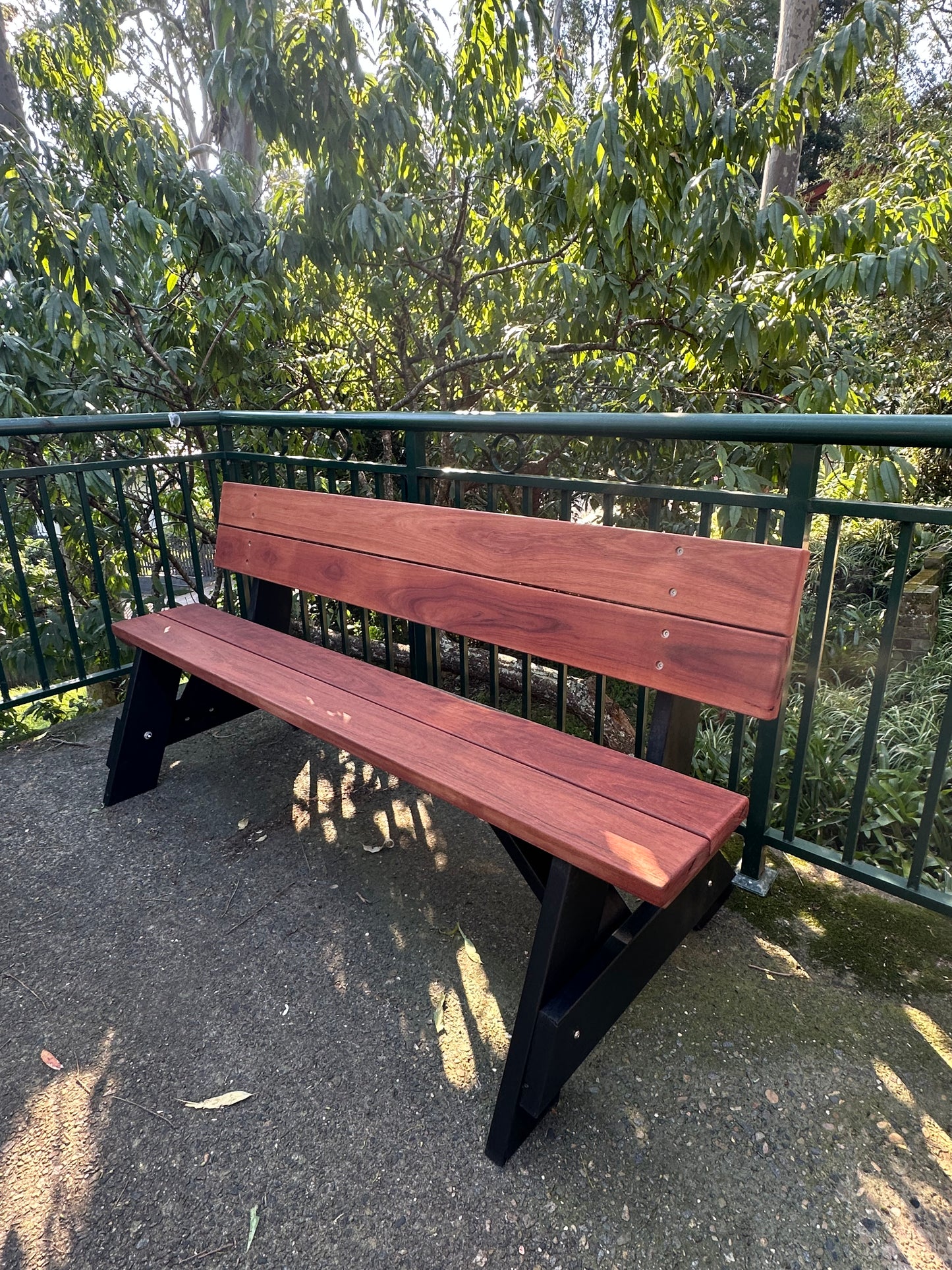 Premium Hardwood Outdoor Bench with Backrest