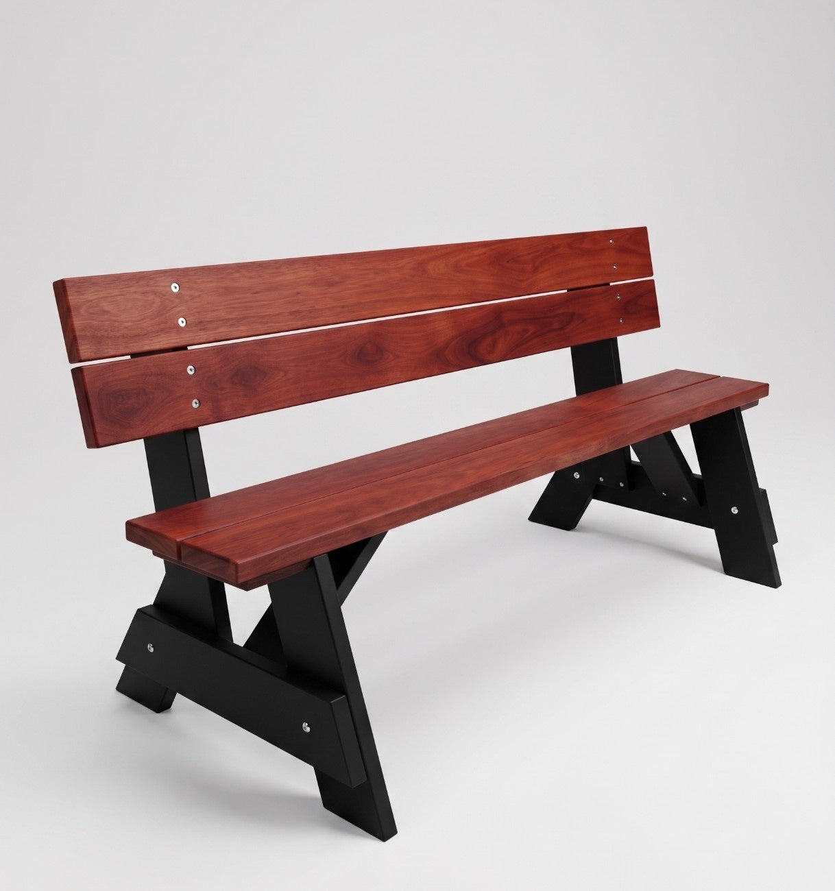 Premium Hardwood Outdoor Bench with Backrest