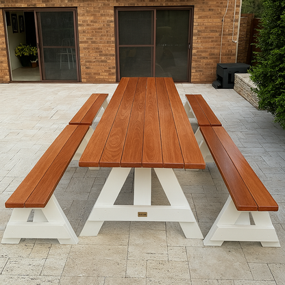 Premium Hardwood Outdoor Table Set (Separated Benches)