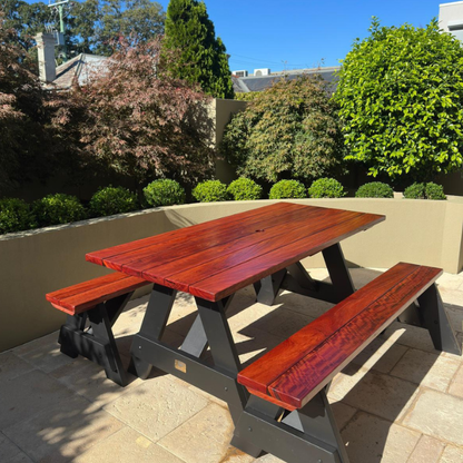Premium Hardwood Outdoor Table Set (Separated Benches)