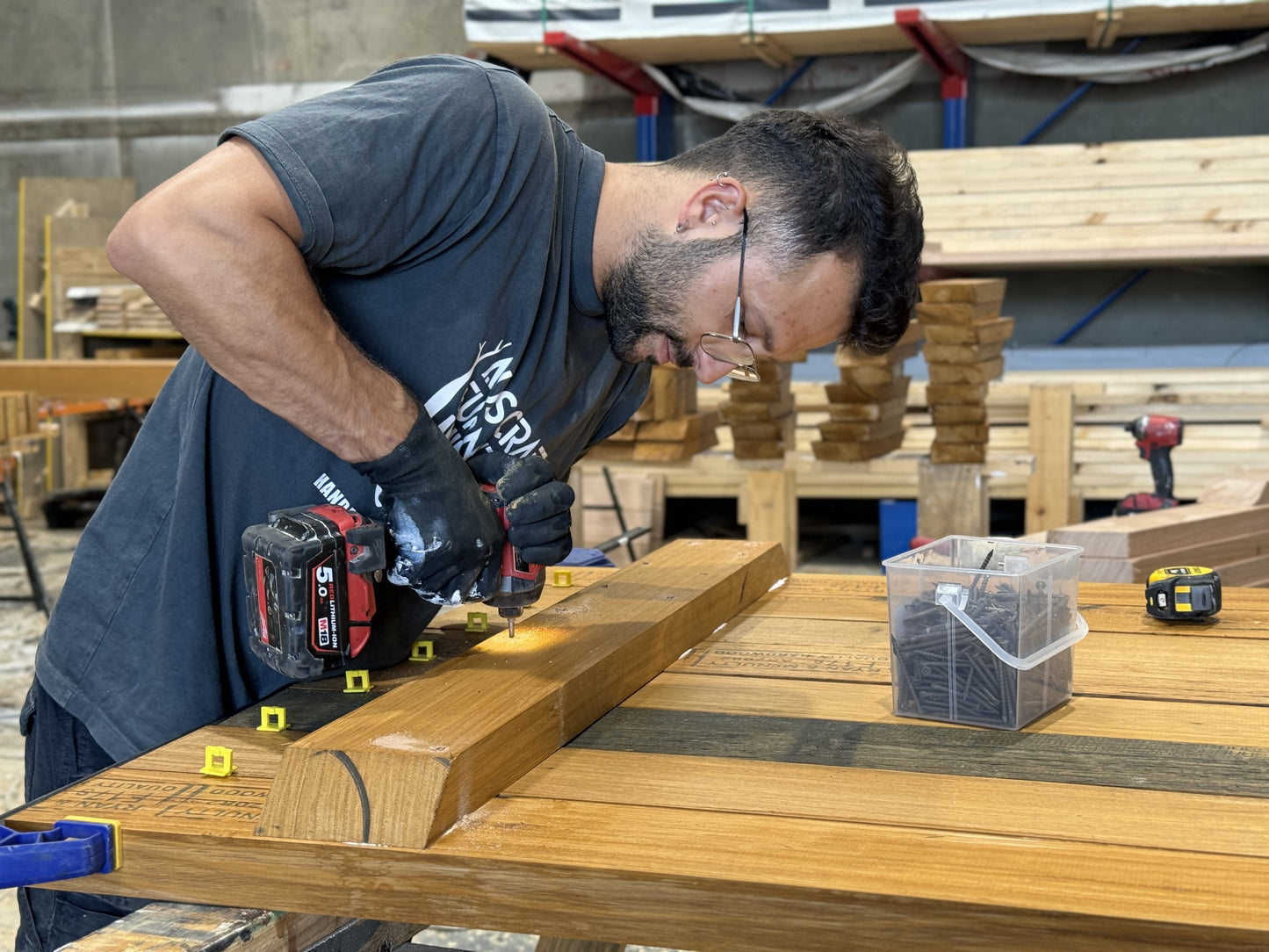 Premium Australian picnic table, handcrafted and durable, featuring an extra plank on the bench for added seating and long-lasting outdoor use.
