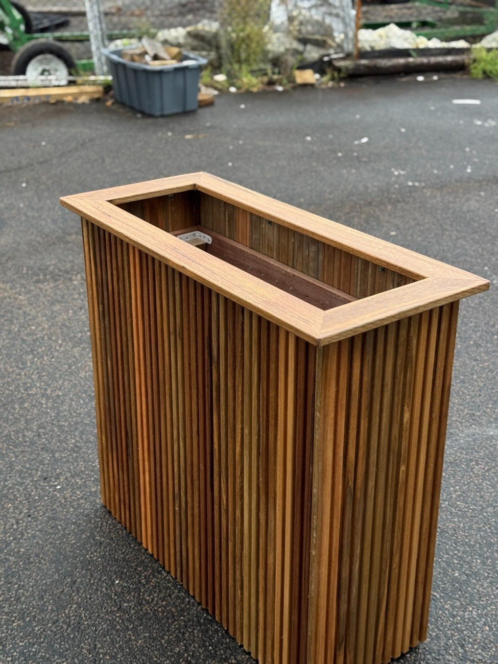 Premium handcrafted planter box made in Queensland, durable and stylish, suitable for outdoor use in gardens, parks, cafes, and commercial spaces.
