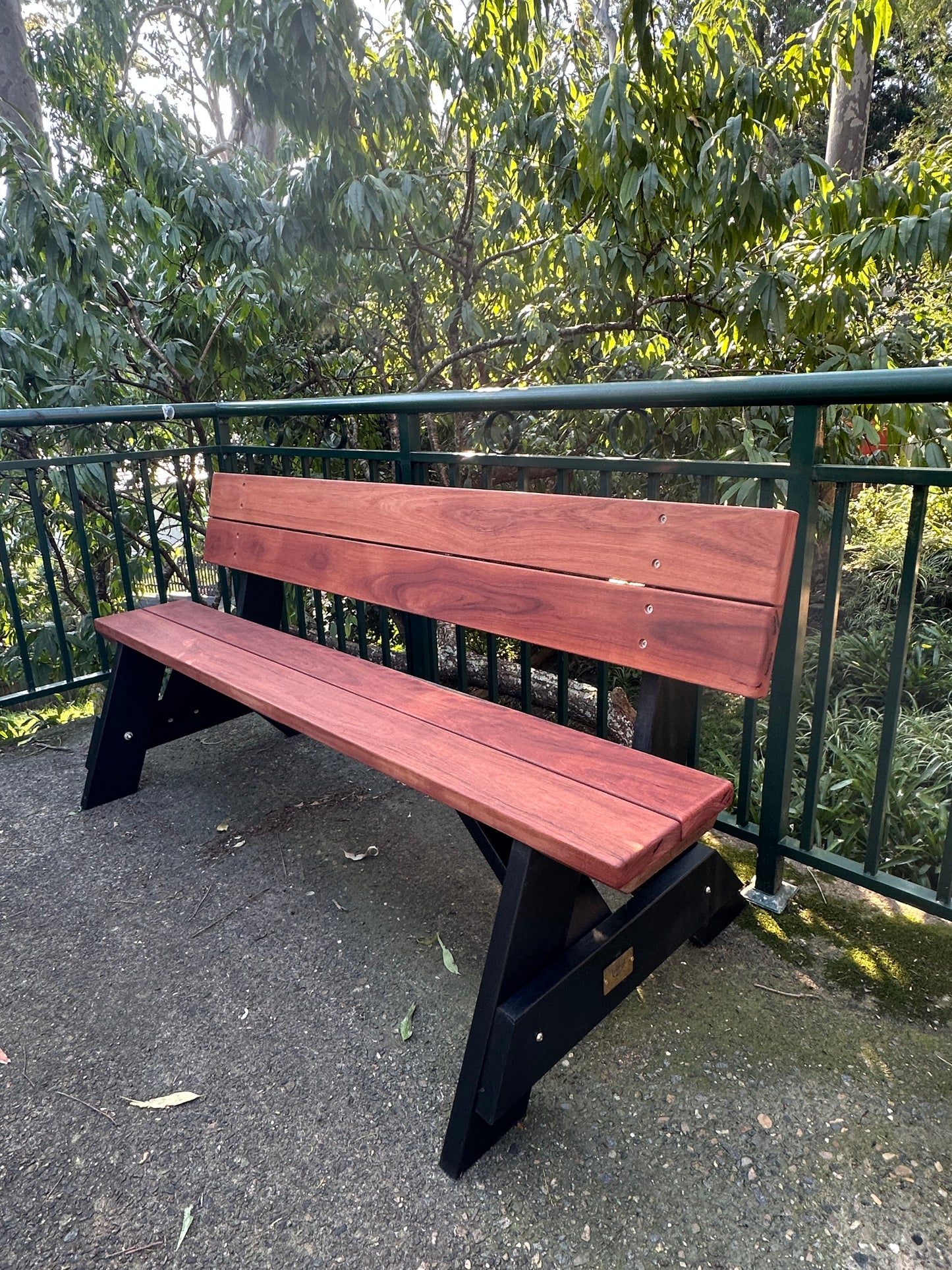 Premium Hardwood Outdoor Bench with Backrest
