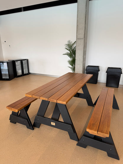Premium Hardwood Outdoor Table Set (Separated Benches)