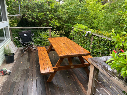 walnut picnic table designed for durable commercial outdoor use, ideal for bulk supply to Australian cafés, restaurants and bar spaces