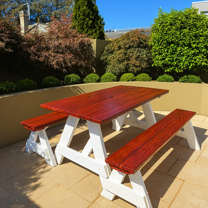 Premium Hardwood Outdoor Table Set (Separated Benches)